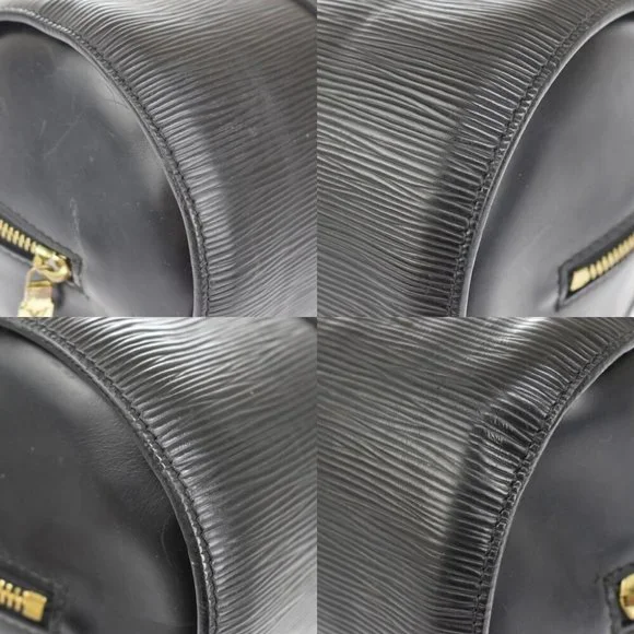 Vintage LOUIS VUITTON Soufflot Hand Bag Epi Leather Black Gold France - Picture 8 of 10